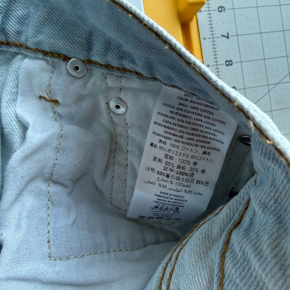 $295 Re/Done 90s High Rise Loose Bleach Destroy - 25 - Picture 14 of 15